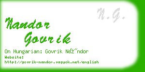 nandor govrik business card